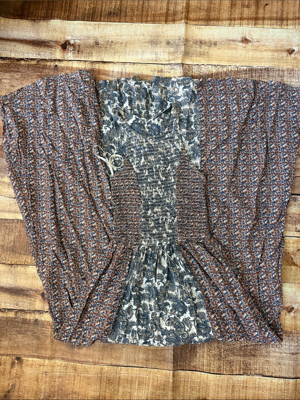 Japna Mixed Floral Halter Maxi Dress in Blue and Brown - Picture 12 of 13